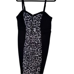 Torrid Black and Gray Bodycon Leopard Dress